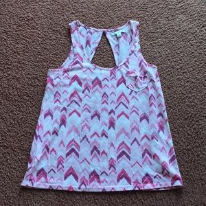 Pink and purple arrow patterned AE tank top